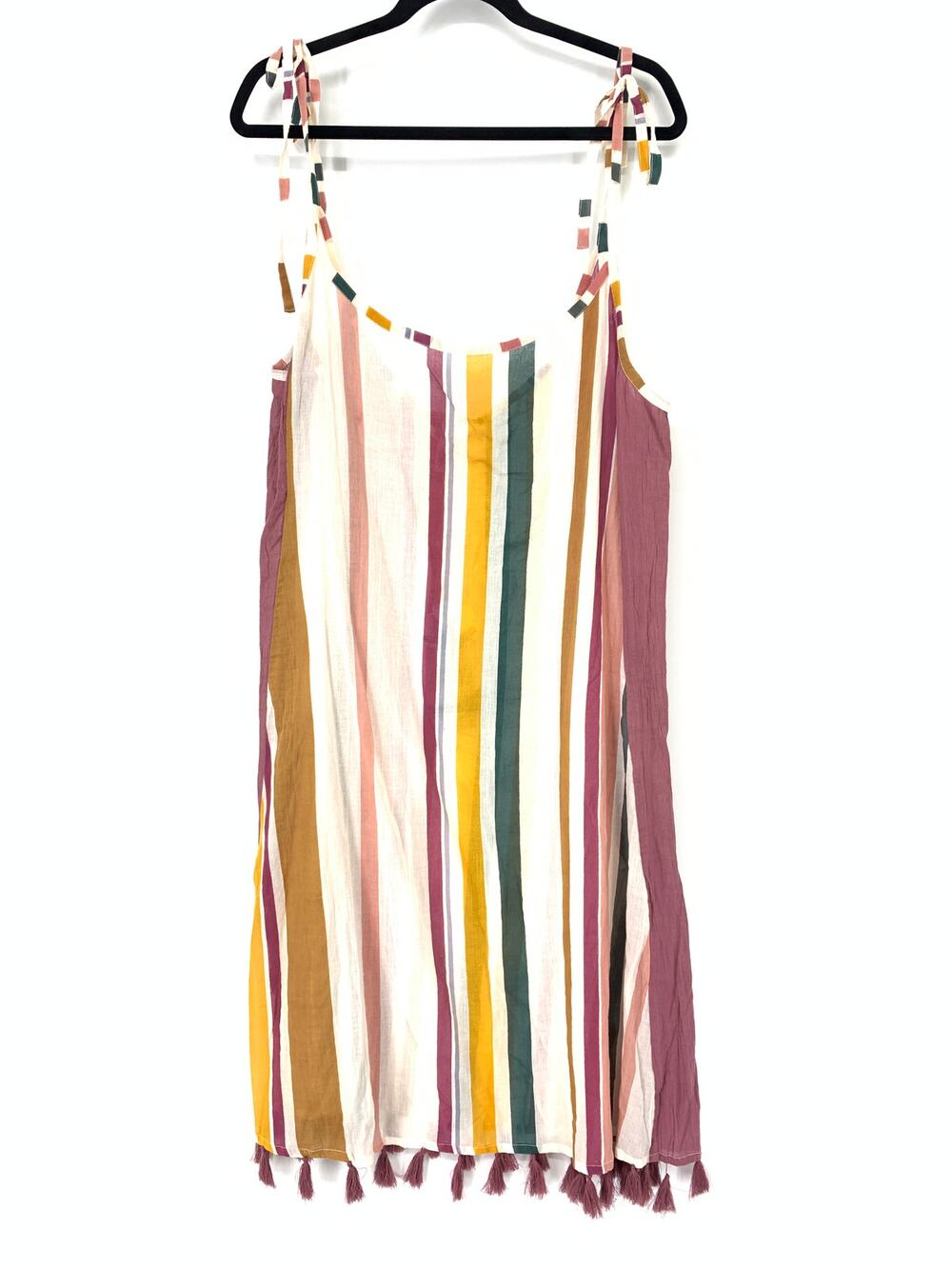 Quagga Dress Green Label Women's O/S Organic Cotton Striped Mini Multicolor NWT